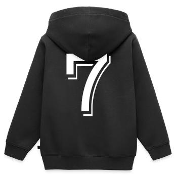 7 Jahre Nummer Trikot 7 t-shirt 7 - Kinder Premium Organic Zip Hoodie - Schwarz - Hinten - AI Model Kid Male (0cm)