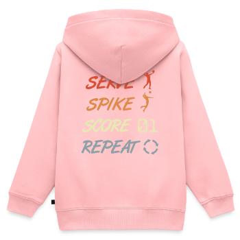 Lustiges Volleyball Zitat - Kinder Premium Organic Zip Hoodie - Rosa - Hinten - AI Model Kid Female (0cm)