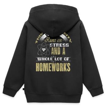Universität Uni University - Kinder Premium Organic Zip Hoodie - Schwarz - Hinten - AI Model Kid Male (0cm)