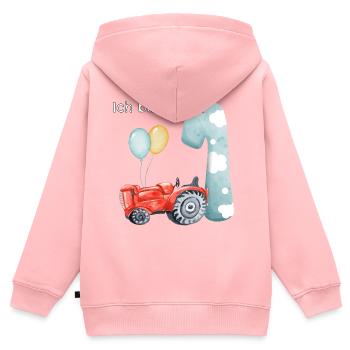 1. Geburtstag Traktor - Kinder Premium Organic Zip Hoodie - Rosa - Hinten - AI Model Kid Female (0cm)
