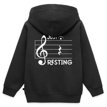 Music Quote Just Resting Quarter Rest & Fermata No - Kids Premium Organic Zip-up Hoodie - black - Back - AI Model Kid Male (0cm)