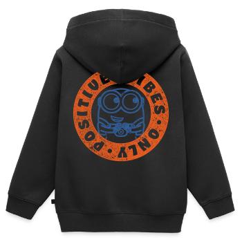 Minions Bob Positive Vibes - Kinder Premium Organic Zip Hoodie - Schwarz - Hinten - AI Model Kid Male (0cm)