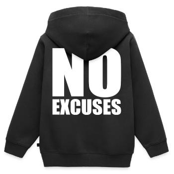 No excuses - Sweat Premium à capuche zippé enfant bio - noir - Dos - AI Model Kid Male (0cm)