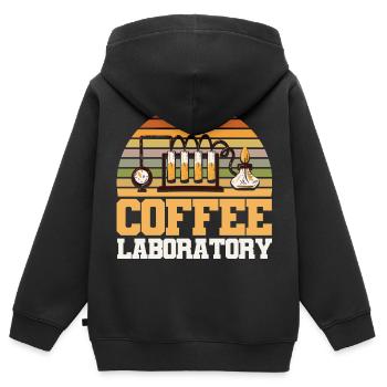 Kaffee Labor - Kinder Premium Organic Zip Hoodie - Schwarz - Hinten - AI Model Kid Male (0cm)