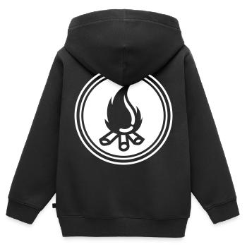Lagerfeuer symbol - Kinder Premium Organic Zip Hoodie - Schwarz - Hinten - AI Model Kid Male (0cm)