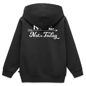 Nein. Nicht heute voller Sarkasmen T-Shirt Design - Kinder Premium Organic Zip Hoodie - Schwarz - Hinten - AI Model Kid Male (0cm)