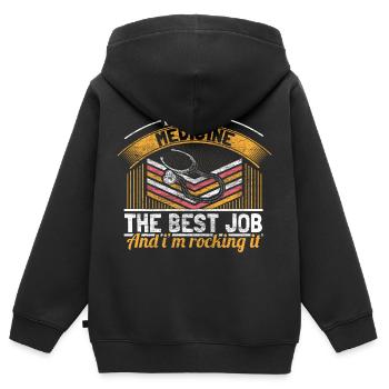 Doktor Krankenhaus - Kinder Premium Organic Zip Hoodie - Schwarz - Hinten - AI Model Kid Male (0cm)