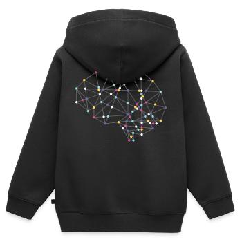 Tee-shirt intelligent pour les gens intelligents - Sweat Premium à capuche zippé enfant bio - noir - Dos - AI Model Kid Male (0cm)