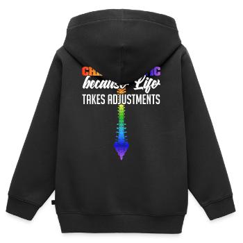 Behandlung von Wirbelsäulenfehlstellungen medizinisch anpassen - Kinder Premium Organic Zip Hoodie - Schwarz - Hinten - AI Model Kid Male (0cm)