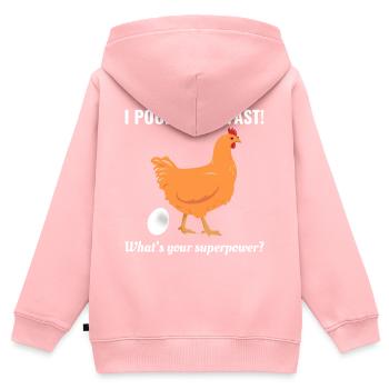 Chicken Lover Poultry Farmer Farming Farm Funny - Kids Premium Organic Zip-up Hoodie - rose - Back - AI Model Kid Female (0cm)