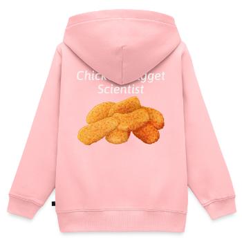 Chicken Nuggets Fast Food Lustiger Spruch - Kinder Premium Organic Zip Hoodie - Rosa - Hinten - AI Model Kid Female (0cm)