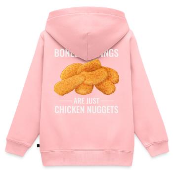 Chicken Nuggets Knochenlose Flügel Feinschmecker Lustiger Spruch - Kinder Premium Organic Zip Hoodie - Rosa - Hinten - AI Model Kid Female (0cm)