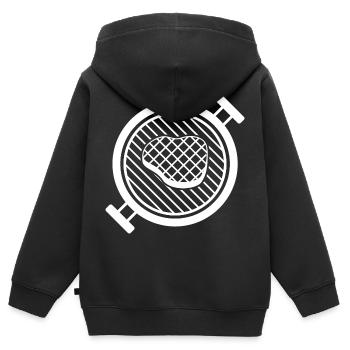 BBQ Grill mit Grillfleisch - Kinder Premium Organic Zip Hoodie - Schwarz - Hinten - AI Model Kid Male (0cm)