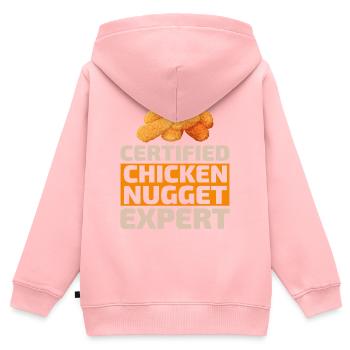 Chicken Nuggets Fast Food Lustiger Spruch - Kinder Premium Organic Zip Hoodie - Rosa - Hinten - AI Model Kid Female (0cm)