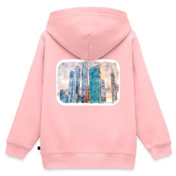 Moskau Russland Aquarell Skizze Illustration - Kinder Premium Organic Zip Hoodie - Rosa - Hinten - AI Model Kid Female (0cm)