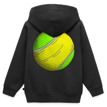 Tennisball Sticker - Kinder Premium Organic Zip Hoodie - Schwarz - Hinten - AI Model Kid Male (0cm)