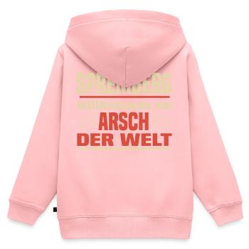 Arsch der Welt Spremberg - Kinder Premium Organic Zip Hoodie - Rosa - Hinten - AI Model Kid Female (0cm)