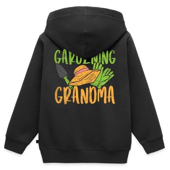 Gardening Grandma - Kinder Premium Organic Zip Hoodie - Schwarz - Hinten - AI Model Kid Male (0cm)