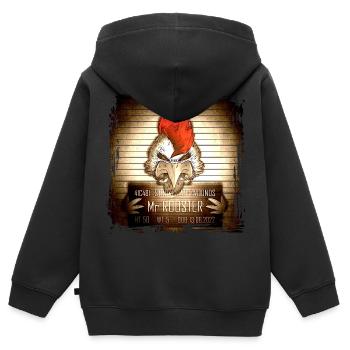 Mr Rooster Vintage - Sweat Premium à capuche zippé enfant bio - noir - Dos - AI Model Kid Male (0cm)