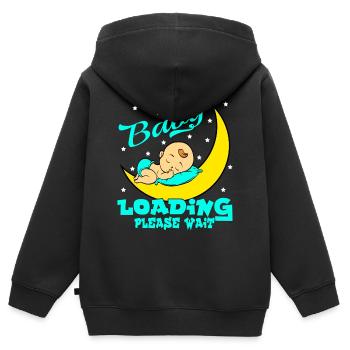 Baby Loading Please Wait Pregnancy Shirt For - Kinder Premium Organic Zip Hoodie - Schwarz - Hinten - AI Model Kid Male (0cm)