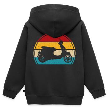 Motorroller Retro rollerfahren scooter moped - Kinder Premium Organic Zip Hoodie - Schwarz - Hinten - AI Model Kid Male (0cm)