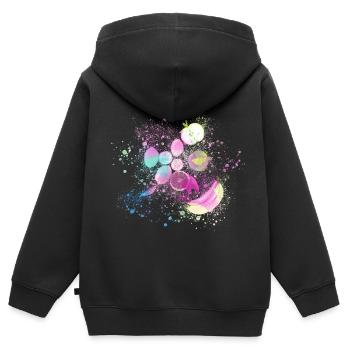 frucht,früchte,zitronen,bananen,zitronen - Kinder Premium Organic Zip Hoodie - Schwarz - Hinten - AI Model Kid Male (0cm)