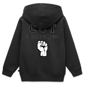 CGT - Sweat Premium à capuche zippé enfant bio - noir - Dos - AI Model Kid Male (0cm)