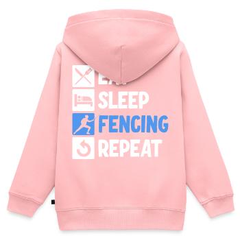 Fechten - Kinder Premium Organic Zip Hoodie - Rosa - Hinten - AI Model Kid Female (0cm)