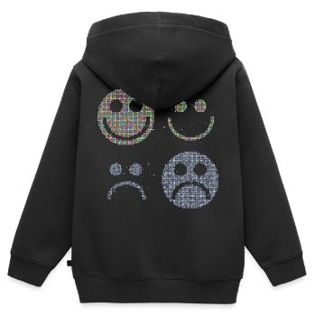 Happy and Sad Stilyzed Faces - Kids Premium Organic Zip-up Hoodie - black - Back - AI Model Kid Male (0cm)