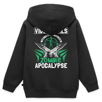 Zombie Apocalypse Zombies Gift - Kids Premium Organic Zip-up Hoodie - black - Back - AI Model Kid Male (0cm)