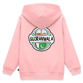 Gujranwala Pakistan Flag Travel Souvenir Badge Sta - Kids Premium Organic Zip-up Hoodie - rose - Back - AI Model Kid Female (0cm)
