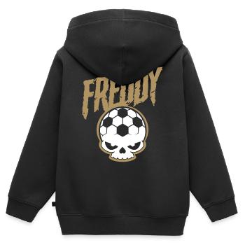 Freddy Fosten Totenkopf - Kinder Premium Organic Zip Hoodie - Schwarz - Hinten - AI Model Kid Male (0cm)