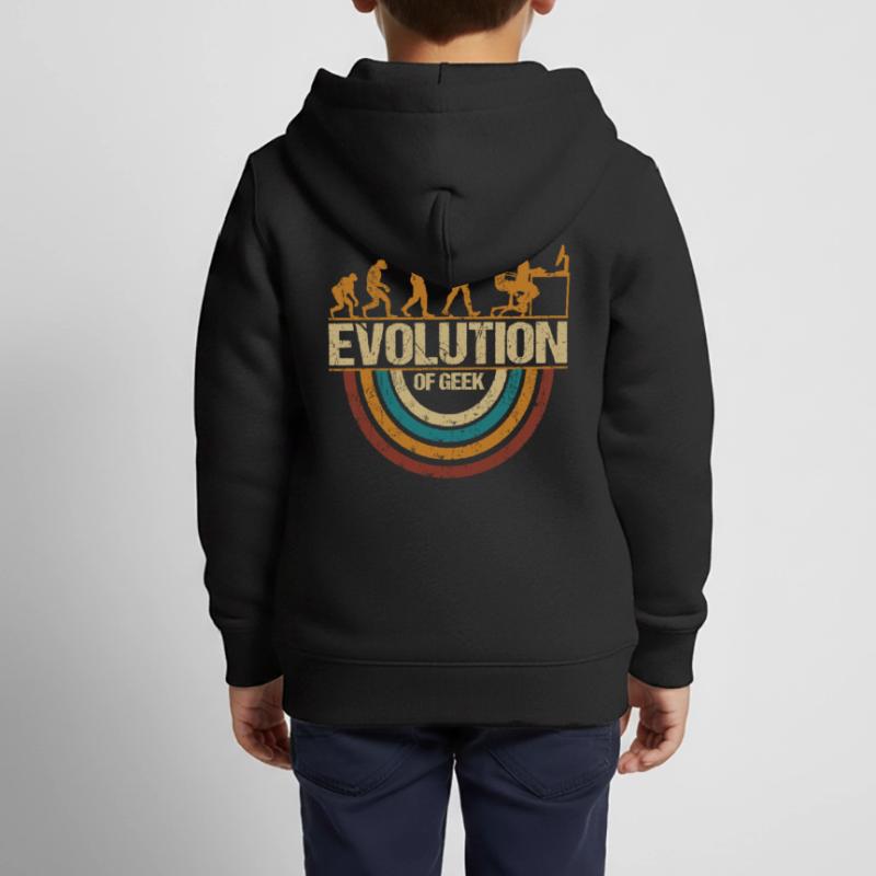 Computer Nerd Programmeur Evolution drôle Sweat Premium à capuche zippé enfant bio