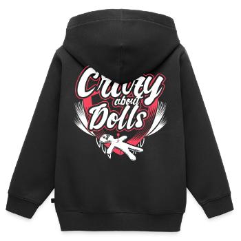 Poupée vaudou Drôle de dicton Cadeau - Sweat Premium à capuche zippé enfant bio - noir - Dos - AI Model Kid Male (0cm)