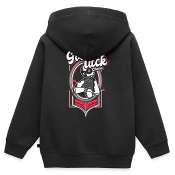 Idée cadeau de sorcellerie vaudou - Sweat Premium à capuche zippé enfant bio - noir - Dos - AI Model Kid Male (0cm)
