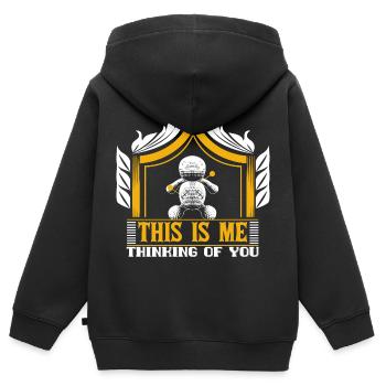 Aiguille vaudou - Sweat Premium à capuche zippé enfant bio - noir - Dos - AI Model Kid Male (0cm)