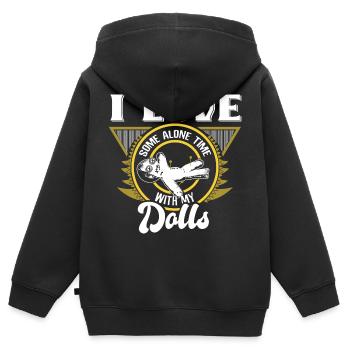 Malédiction vaudou de Bondieu - Sweat Premium à capuche zippé enfant bio - noir - Dos - AI Model Kid Male (0cm)