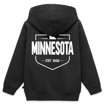 Minnesota - Sweat Premium à capuche zippé enfant bio - noir - Dos - AI Model Kid Male (0cm)