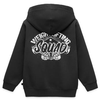 Krafttraining Muskelaufbau Workout Geschenkidee - Kinder Premium Organic Zip Hoodie - Schwarz - Hinten - AI Model Kid Male (0cm)