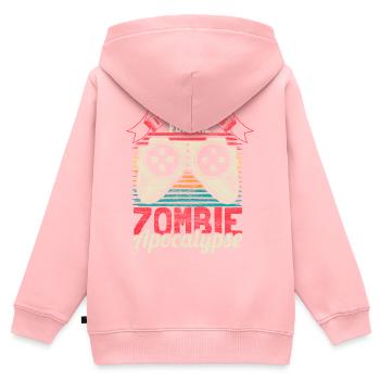 Zombie Apocalypse Gamer Idée cadeau de survie - Sweat Premium à capuche zippé enfant bio - rose - Dos - AI Model Kid Female (0cm)