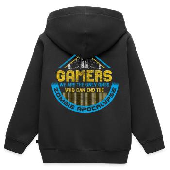 Zombie Apocalypse Undead Epidemic Idée cadeau - Sweat Premium à capuche zippé enfant bio - noir - Dos - AI Model Kid Male (0cm)
