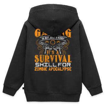 Zombie Apokalypse Games Epidemie Geschenkidee - Kinder Premium Organic Zip Hoodie - Schwarz - Hinten - AI Model Kid Male (0cm)