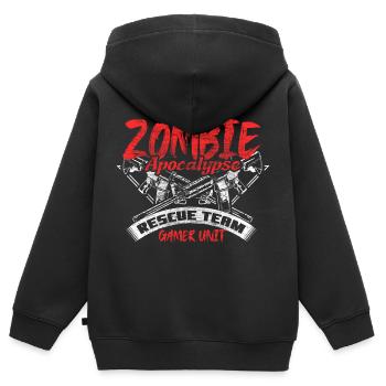 Zombie Apocalypse Monster - Kids Premium Organic Zip-up Hoodie - black - Back - AI Model Kid Male (0cm)