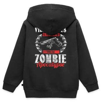 Zombie Apokalypse Zombies Horror Geschenk - Kinder Premium Organic Zip Hoodie - Schwarz - Hinten - AI Model Kid Male (0cm)