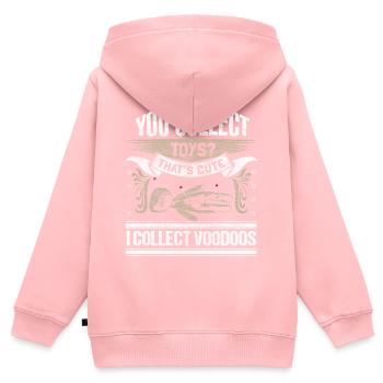 Voodoo Bondieu Idée cadeau effrayante - Sweat Premium à capuche zippé enfant bio - rose - Dos - AI Model Kid Female (0cm)
