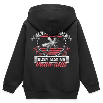 Aiguille magique vaudou - Sweat Premium à capuche zippé enfant bio - noir - Dos - AI Model Kid Male (0cm)
