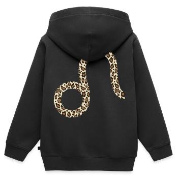 Sternzeichen Löwe - Kinder Premium Organic Zip Hoodie - Schwarz - Hinten - AI Model Kid Male (0cm)