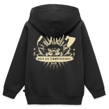 Signe de guilde Zimmermann - Sweat Premium à capuche zippé enfant bio - noir - Dos - AI Model Kid Male (0cm)