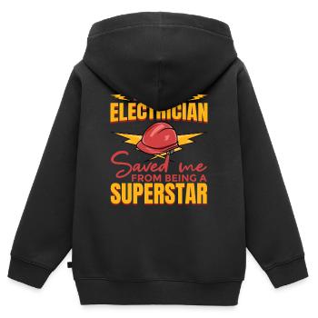 Electrical Engineer Witz - Kids Premium Organic Zip-up Hoodie - black - Back - AI Model Kid Male (0cm)