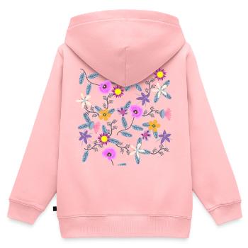 Mohnblüte Wildblumen Blüte Blumenkunst - Kinder Premium Organic Zip Hoodie - Rosa - Hinten - AI Model Kid Female (0cm)
